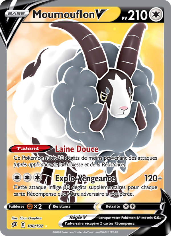 Moumouflon V 188 — Rebel Clash (French Pokémon TCG card)