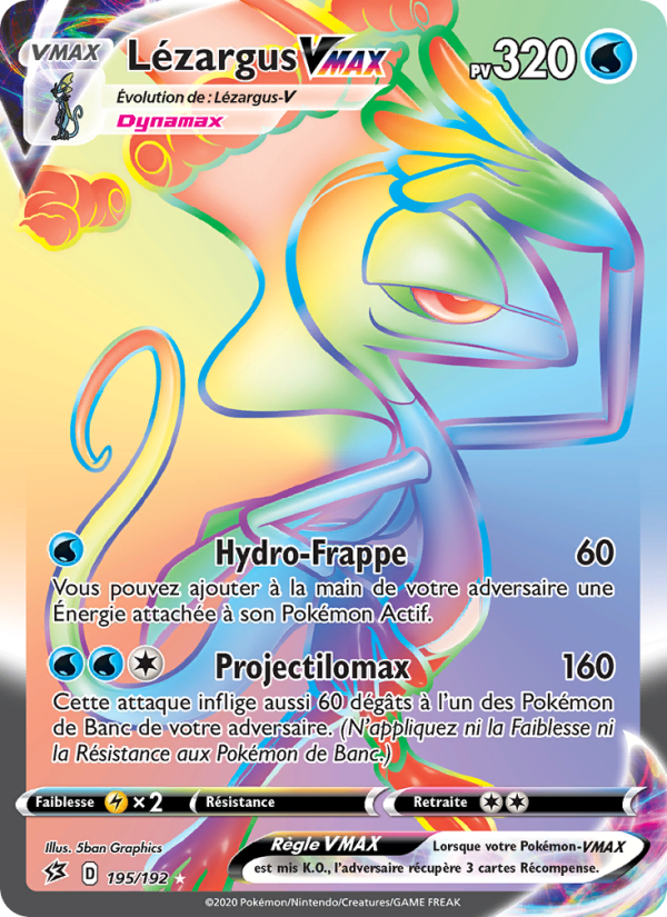 Lézargus VMAX 195 — Rebel Clash (French Pokémon TCG card)