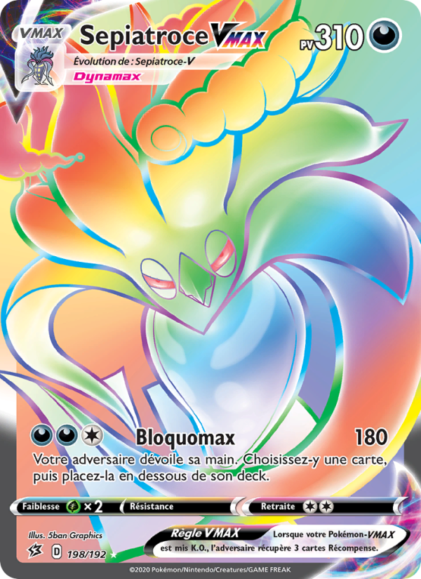 Sepiatroce VMAX 198 — Rebel Clash (French Pokémon TCG card)