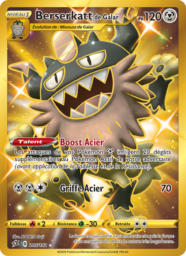Berserkatt de Galar 205 — Rebel Clash (French Pokémon TCG card)