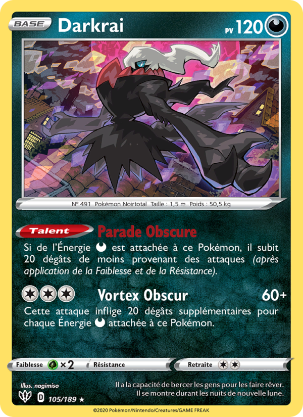 Darkrai 105 — Darkness Ablaze (French Pokémon TCG card)