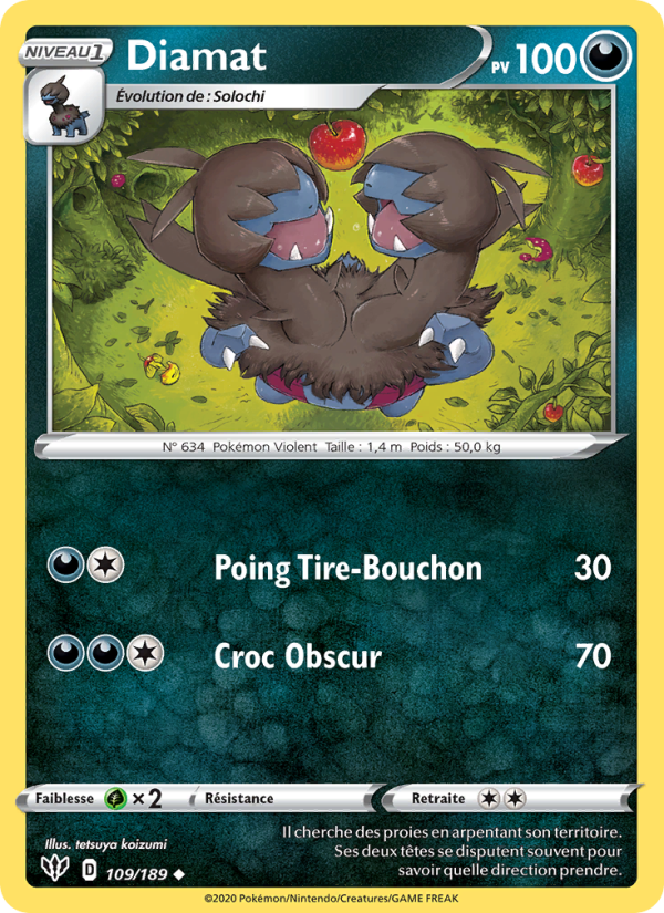 Diamat 109 — Darkness Ablaze (French Pokémon TCG card)
