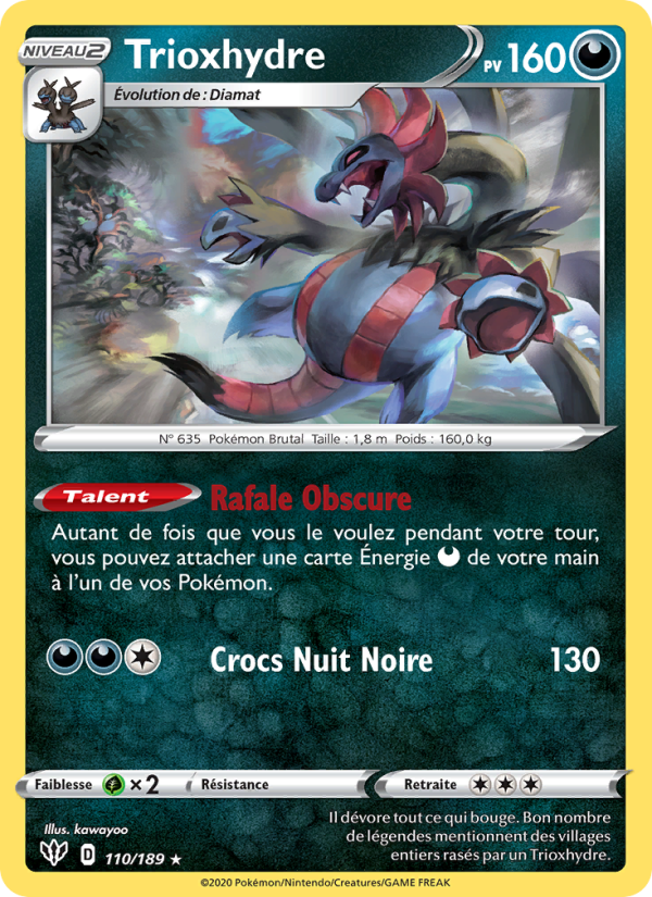 Trioxhydre 110 — Darkness Ablaze (French Pokémon TCG card)