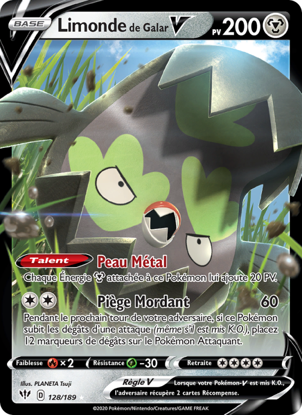 Limonde de Galar V 128 — Darkness Ablaze (French Pokémon TCG card)