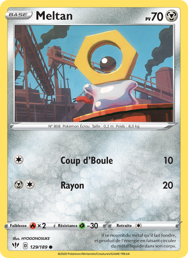 Meltan 129 — Darkness Ablaze (French Pokémon TCG card)
