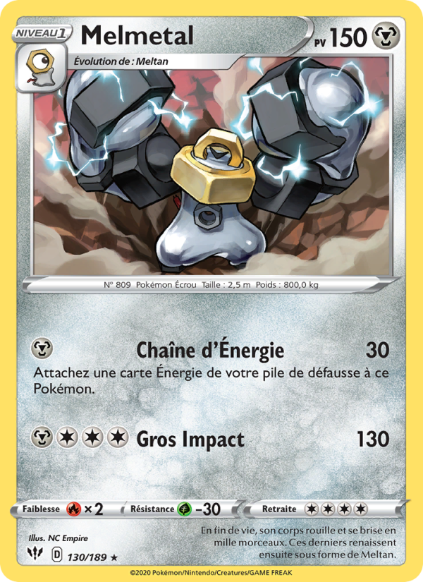 Melmetal 130 — Darkness Ablaze (French Pokémon TCG card)