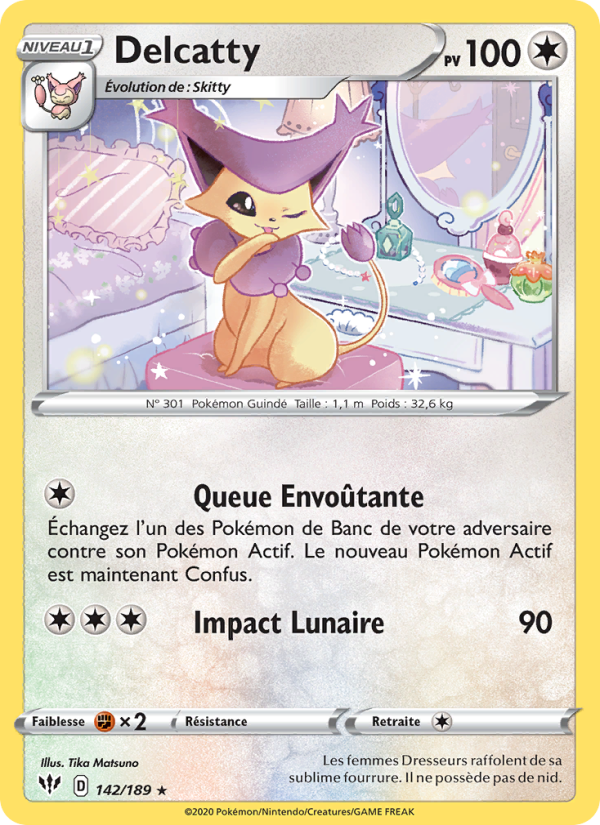 Delcatty 142 — Darkness Ablaze (French Pokémon TCG card)