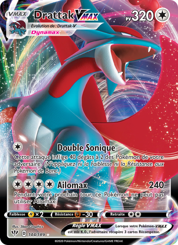 Drattak VMAX 144 — Darkness Ablaze (French Pokémon TCG card)
