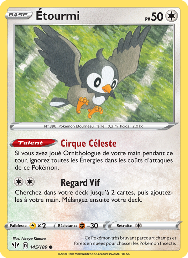Étourmi 145 — Darkness Ablaze (French Pokémon TCG card)