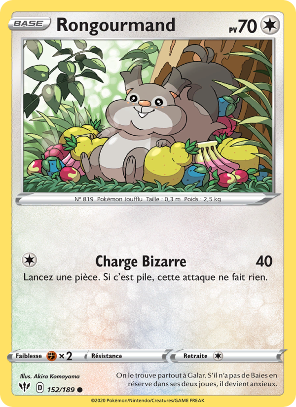 Rongourmand 152 — Darkness Ablaze (French Pokémon TCG card)