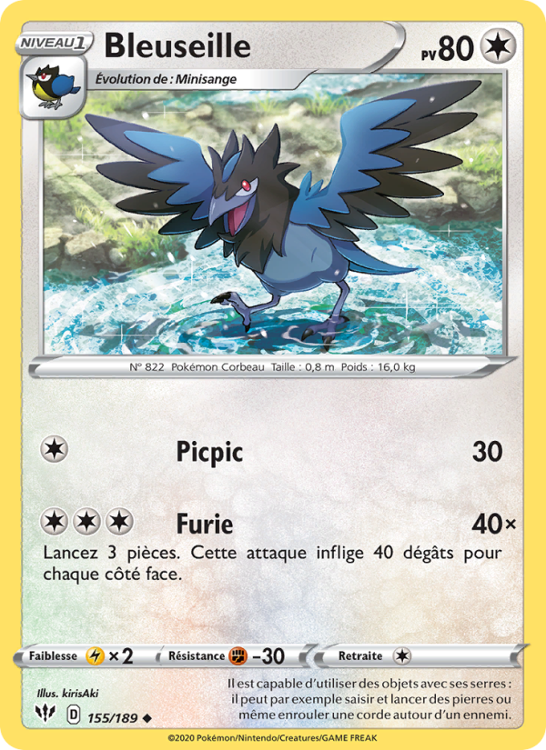 Bleuseille 155 — Darkness Ablaze (French Pokémon TCG card)