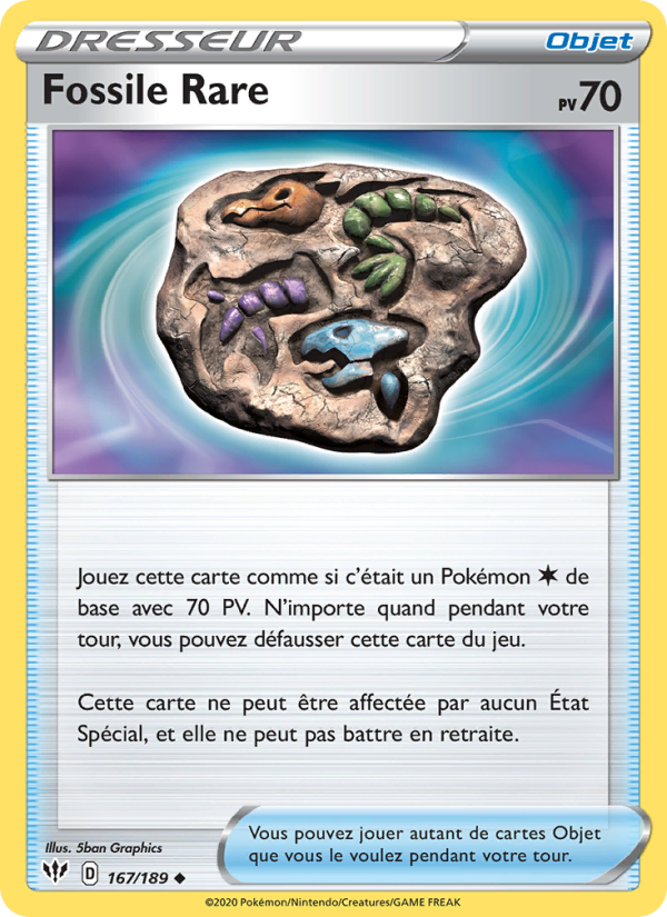 Fossile Rare 167 — Darkness Ablaze (French Pokémon TCG card)