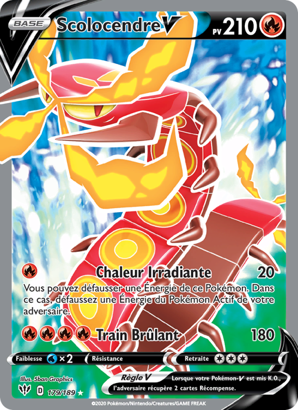 Scolocendre V 179 — Darkness Ablaze (French Pokémon TCG card)