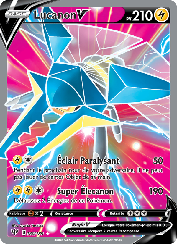 Lucanon V 180 — Darkness Ablaze (French Pokémon TCG card)