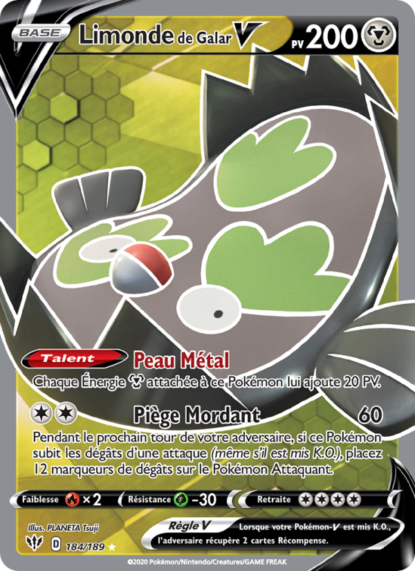 Limonde de Galar V 184 — Darkness Ablaze (French Pokémon TCG card)