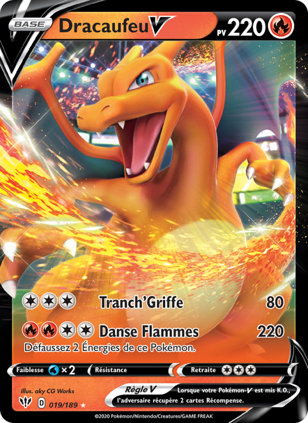 Dracaufeu V 19 — Darkness Ablaze (French Pokémon TCG card)
