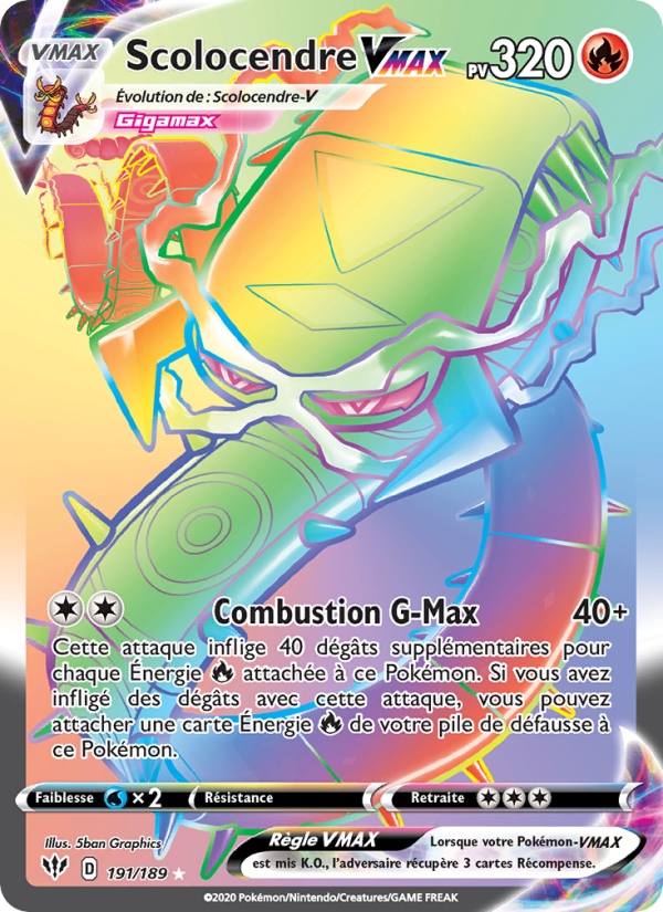 Scolocendre VMAX 191 — Darkness Ablaze (French Pokémon TCG card)