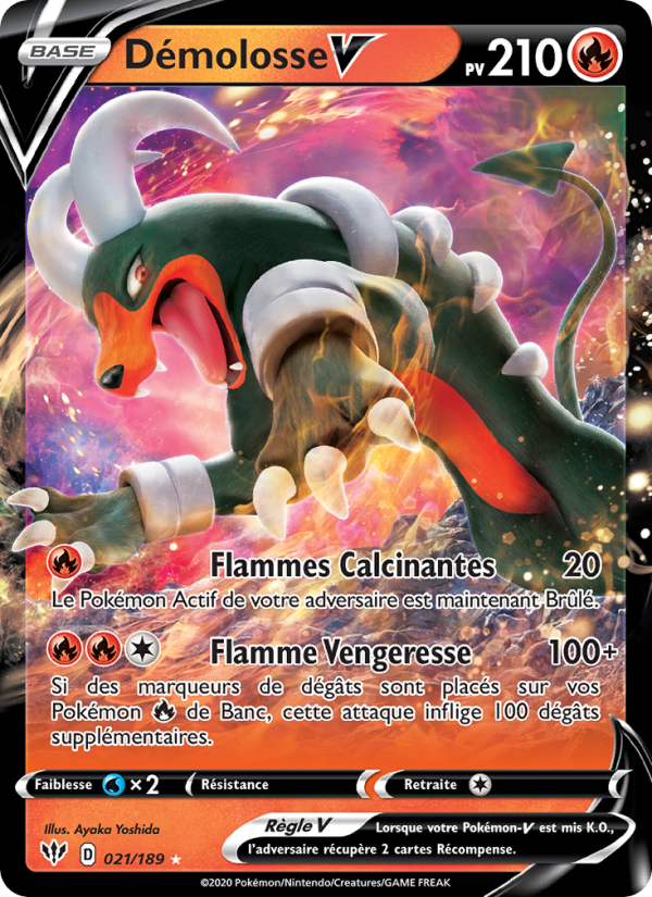 Démolosse V 21 — Darkness Ablaze (French Pokémon TCG card)