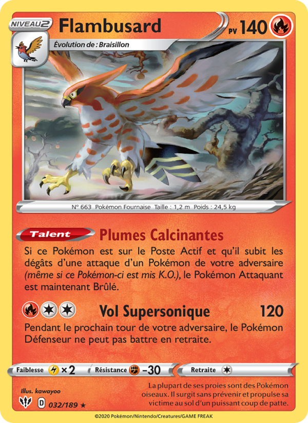 Flambusard 32 — Darkness Ablaze (French Pokémon TCG card)