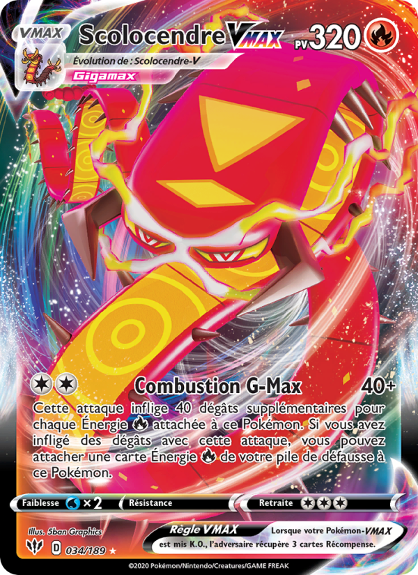 Scolocendre VMAX 34 — Darkness Ablaze (French Pokémon TCG card)