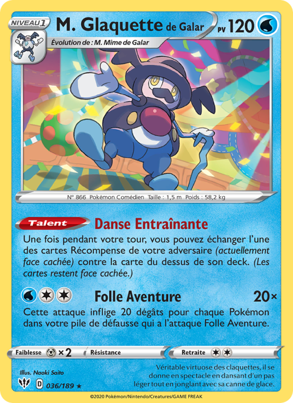 M. Glaquette de Galar 36 — Darkness Ablaze (French Pokémon TCG card)