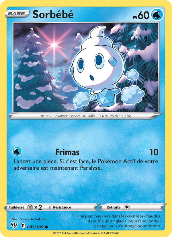 Sorbébé 45 — Darkness Ablaze (French Pokémon TCG card)
