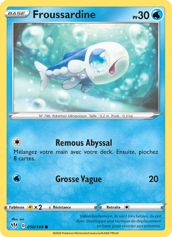 Froussardine 50 — Darkness Ablaze (French Pokémon TCG card)