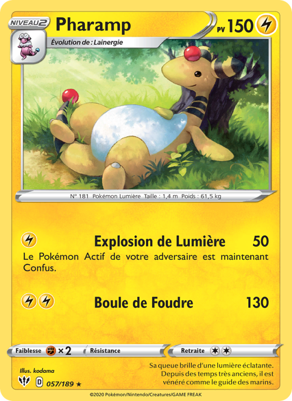 Pharamp 57 — Darkness Ablaze (French Pokémon TCG card)
