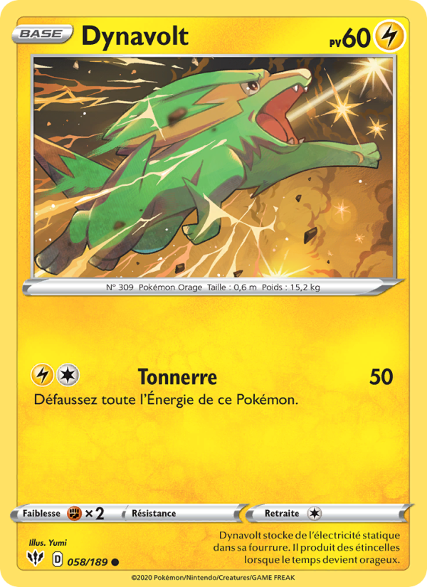 Dynavolt 58 — Darkness Ablaze (French Pokémon TCG card)