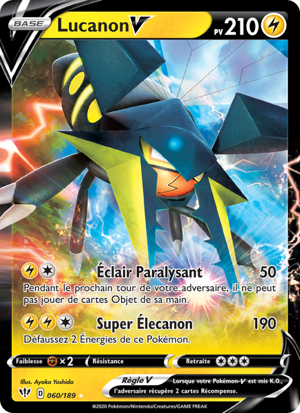 Lucanon V 60 — Darkness Ablaze (French Pokémon TCG card)