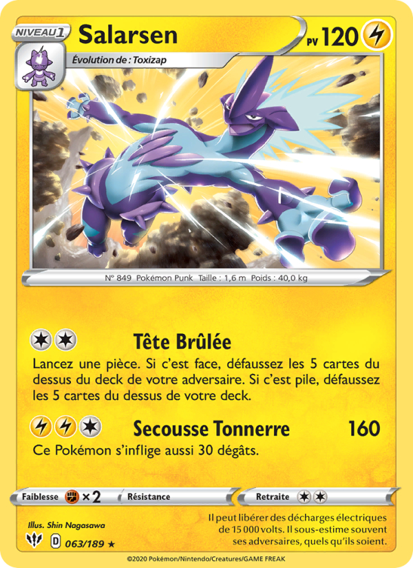 Salarsen 63 — Darkness Ablaze (French Pokémon TCG card)