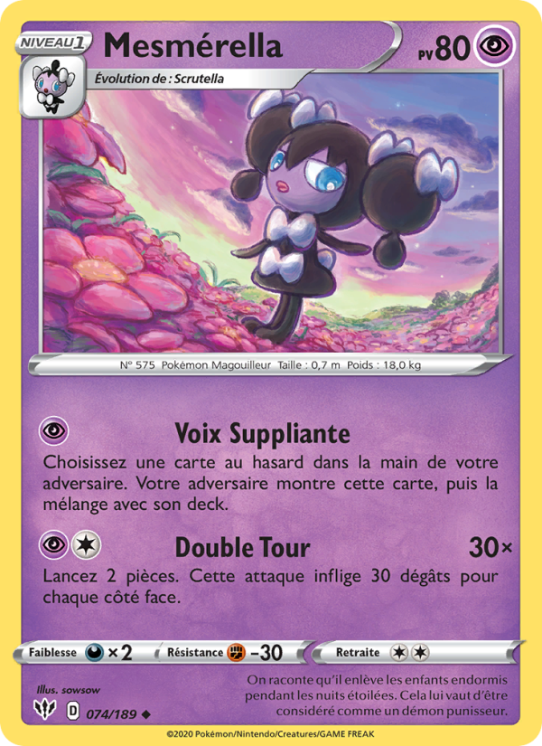 Mesmérella 74 — Darkness Ablaze (French Pokémon TCG card)