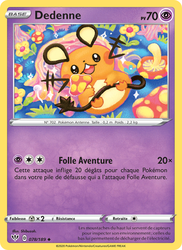 Dedenne 78 — Darkness Ablaze (French Pokémon TCG card)