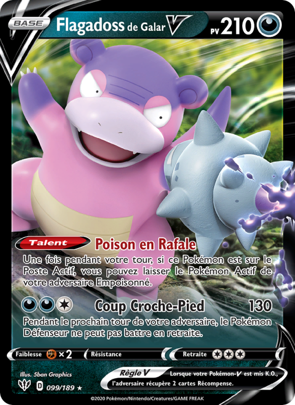 Flagadoss de Galar V 99 — Darkness Ablaze (French Pokémon TCG card)