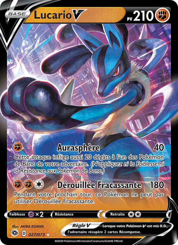 Lucario V 27 — Weg des Champs (French Pokémon TCG card)