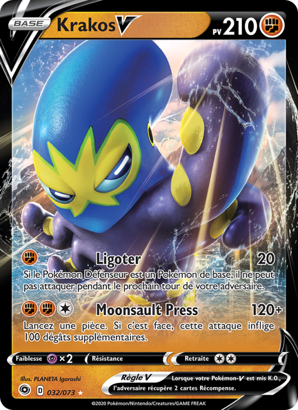 Krakos V 32 — Weg des Champs (French Pokémon TCG card)