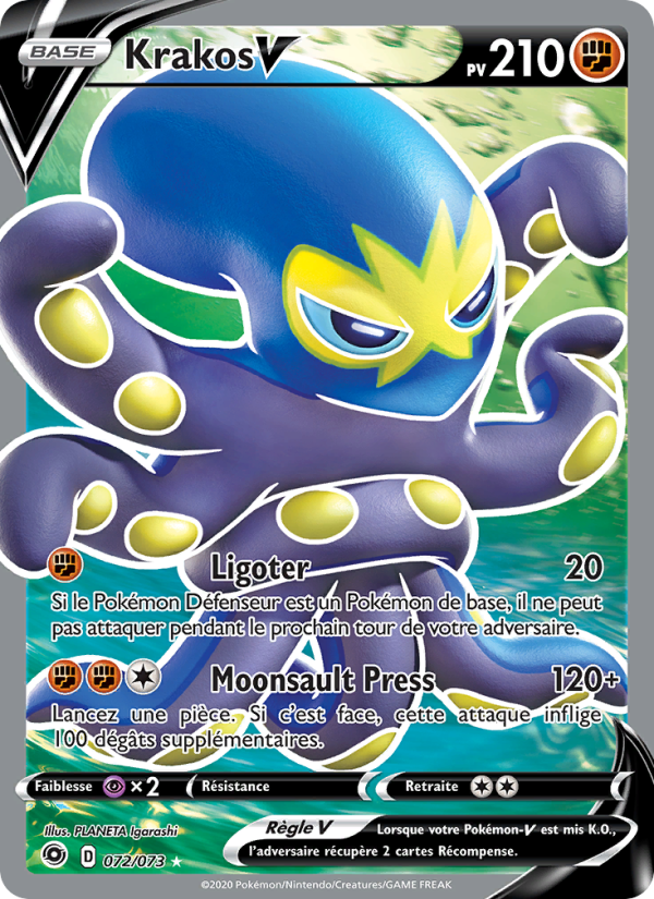Krakos V 72 — Weg des Champs (French Pokémon TCG card)