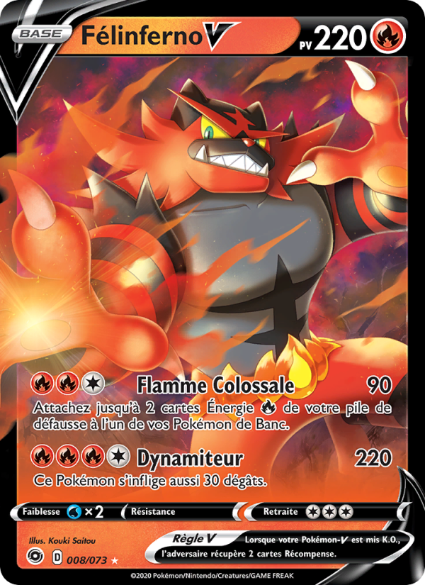 Félinferno V 8 — Weg des Champs (French Pokémon TCG card)