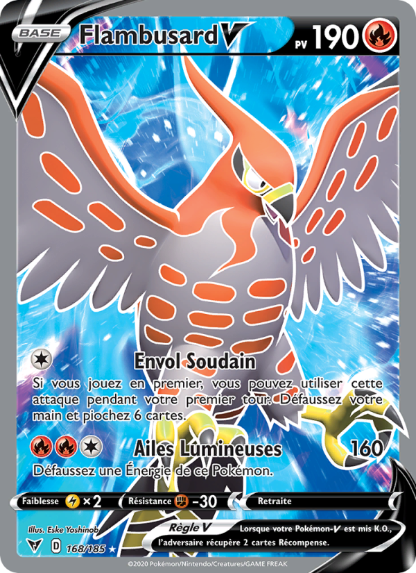 Flambusard V 168 — Vivid Voltage (French Pokémon TCG card)