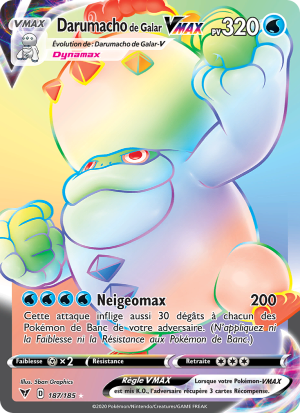 Darumacho de Galar VMAX 187 — Vivid Voltage (French Pokémon TCG card)