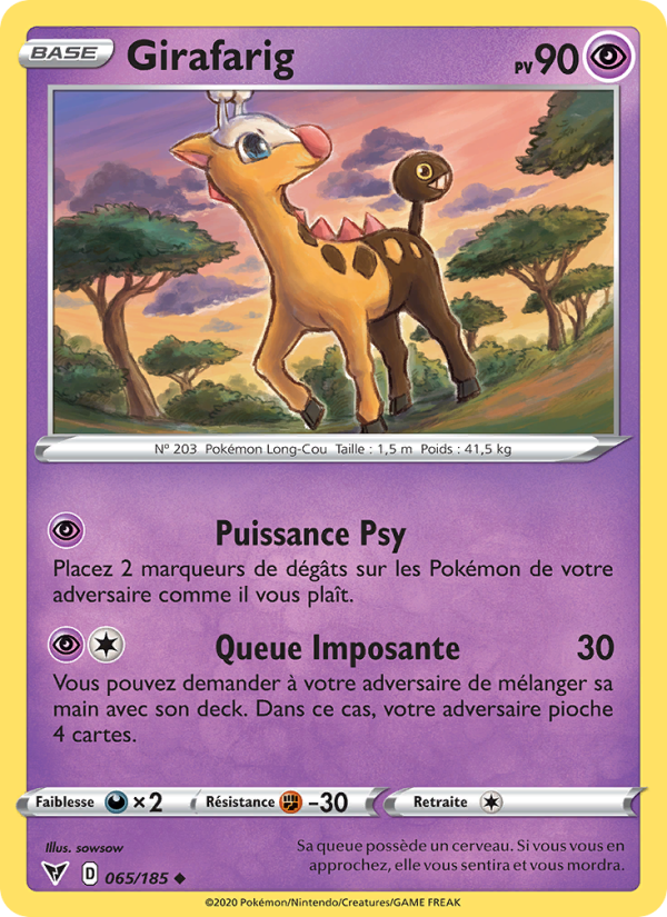 Girafarig 65 — Vivid Voltage (French Pokémon TCG card)