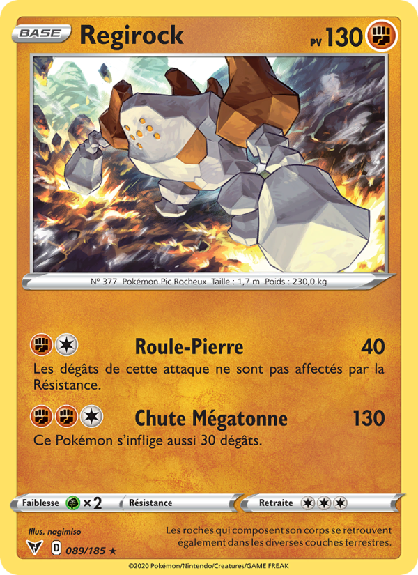 Regirock 89 — Vivid Voltage (French Pokémon TCG card)