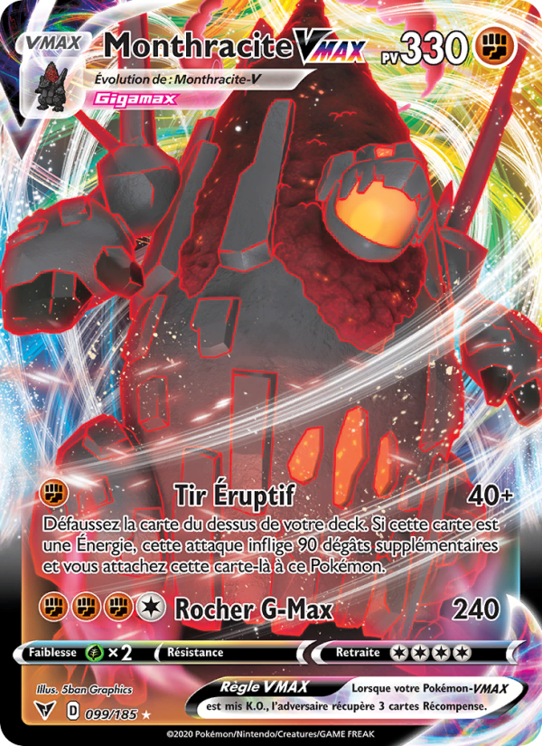 Monthracite VMAX 99 — Vivid Voltage (French Pokémon TCG card)
