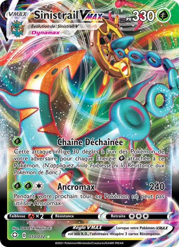 Sinistrail VMAX 10 — Glänzendes Schicksal (French Pokémon TCG card)