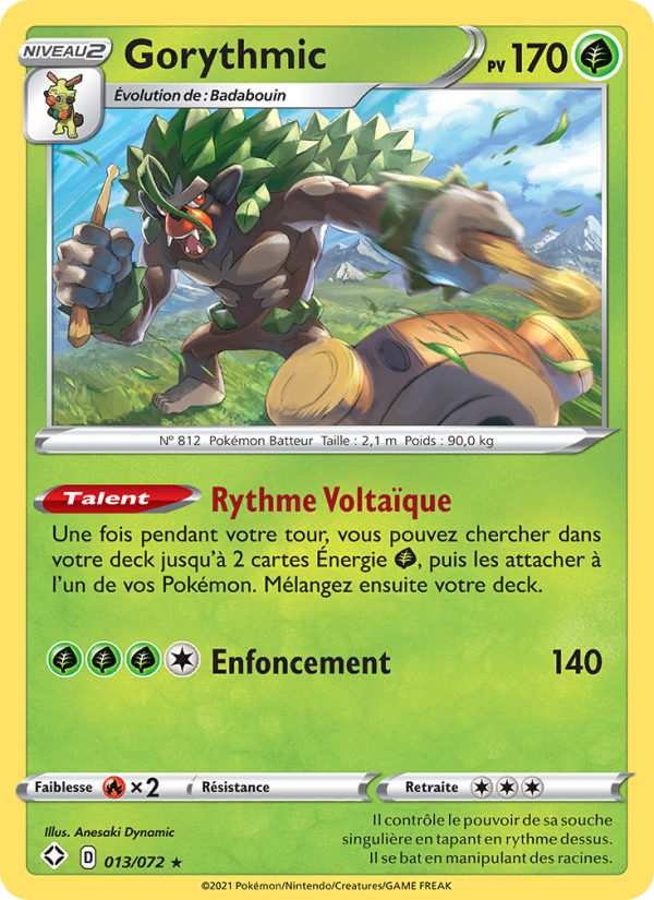 Gorythmic 13 — Glänzendes Schicksal (French Pokémon TCG card)