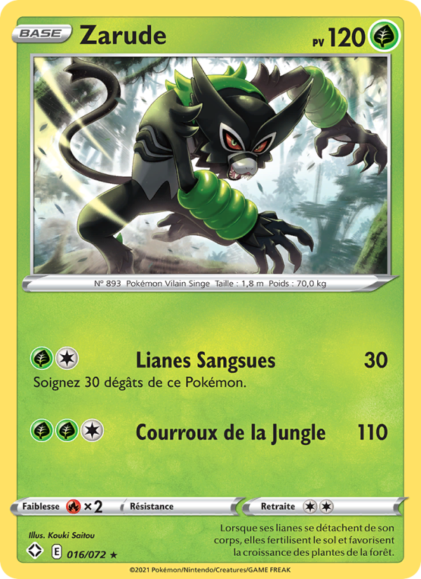 Zarude 16 — Glänzendes Schicksal (French Pokémon TCG card)