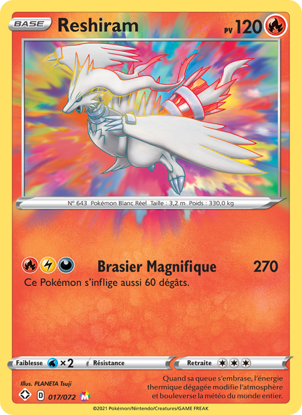 Reshiram 17 — Glänzendes Schicksal (French Pokémon TCG card)