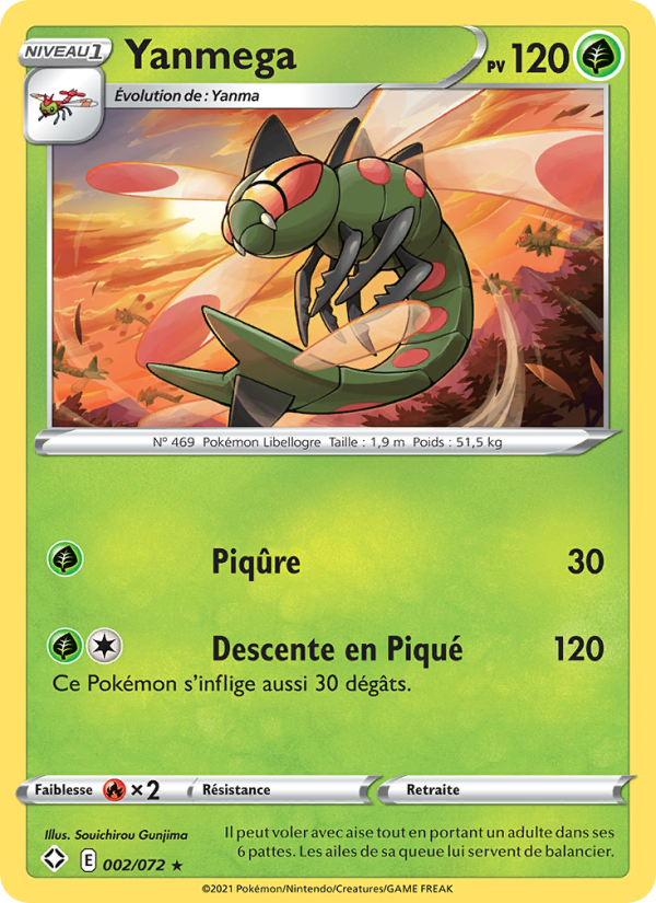 Yanmega 2 — Glänzendes Schicksal (French Pokémon TCG card)