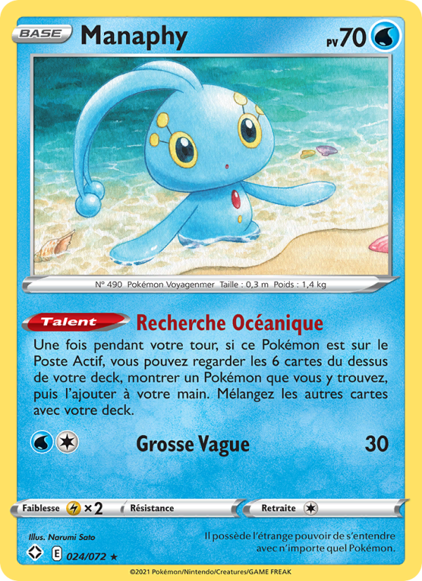 Manaphy 24 — Glänzendes Schicksal (French Pokémon TCG card)