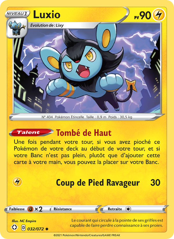 Luxio 32 — Glänzendes Schicksal (French Pokémon TCG card)